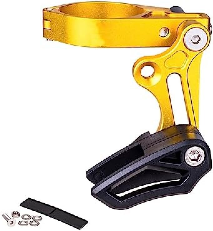 Gaderth Chain Guide Mountain Bike, 7075 Aluminium Alloy MTB Chain Guide, Strong Bicycle Chain Guard Protector, Mount Chainring Guard Get Adjusted To The Correct Position for Most Bicycle Road Bike BMX gold - Image 1